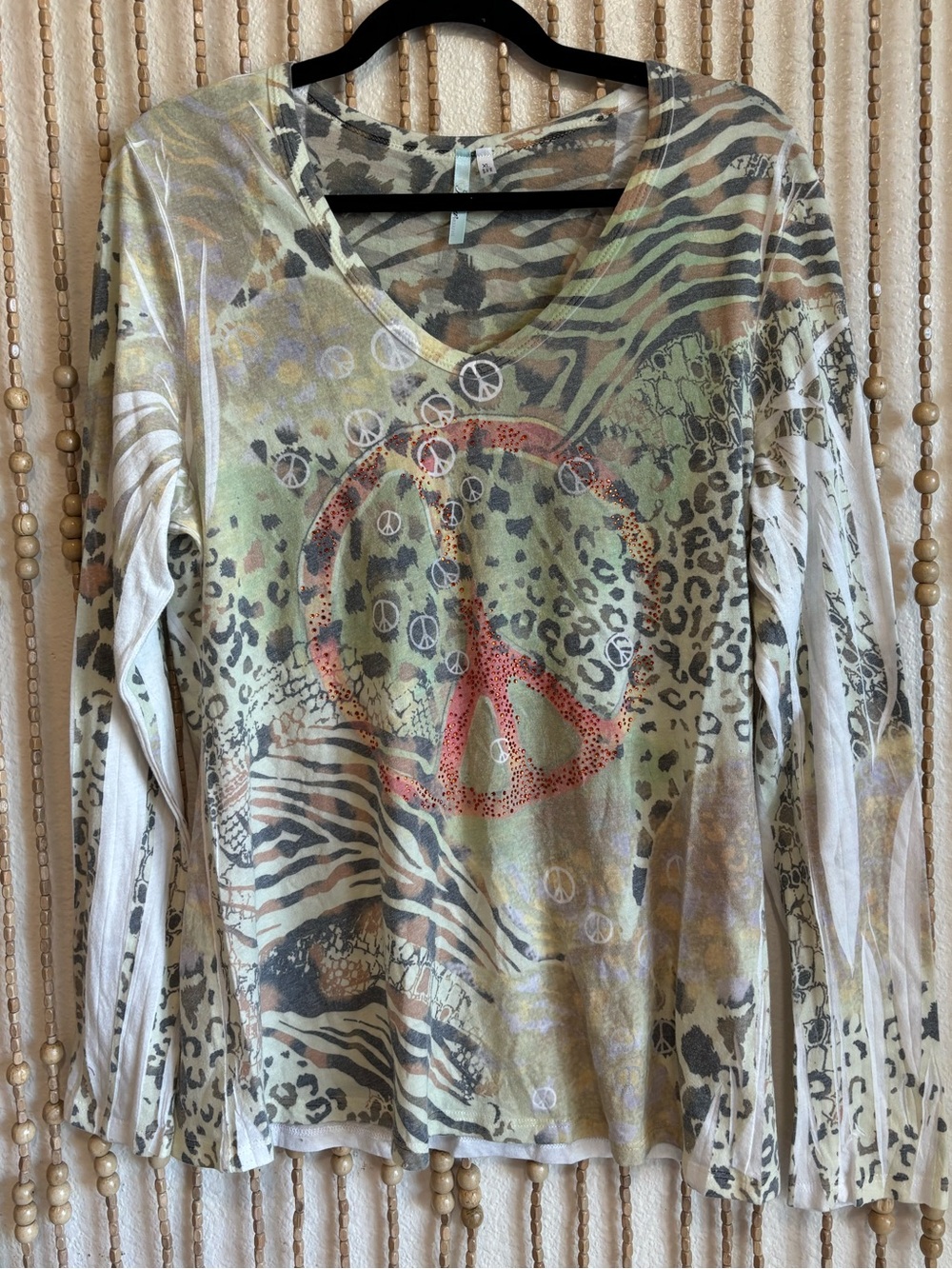 Vintage Y2K Boho Grunge Peace Sign Leopard Zebra Animal Print Sublimation Rhines